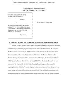 Case 1:05-cv[removed]RCL Document 127 Filed[removed]Page 1 of 7  UNITED STATES DISTRICT COURT FOR THE DISTRICT OF COLUMBIA ____________________________________ )