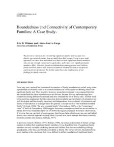 CONNECTIONS 22(2): 30-36 ©1999 INSNA Boundedness and Connectivity of Contemporary Families: A Case Study 1