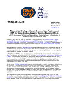 Microsoft Word[removed]DNA Day Essay Contest Press Release_FINAL FOR WEB.doc