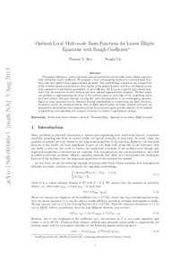 Optimal Local Multi-scale Basis Functions for Linear Elliptic Equations with Rough Coeﬃcient∗ arXiv:1508.00346v1 [math.NA] 3 AugThomas Y. Hou