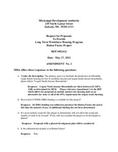 Workforce housing / Community Development Block Grant / United States Department of Housing and Urban Development / Affordable housing / Business / Request for proposal