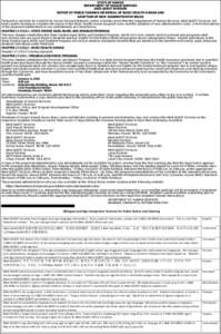 STATE OF HAWAII DEPARTMENT OF HUMAN SERVICES MED-QUEST DIVISION NOTICE OF PUBLIC HEARING ON REPEAL OF BASIC HEALTH HAWAII AND ADOPTION OF NEW ADMINISTRATIVE RULES Pursuant to sections 91-3 and 92-41, Hawaii Revised Statu