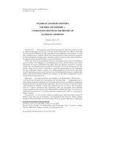 David Hilbert / Abstract algebra / Algebraic geometry / Commutative algebra / Invariant theory / Leopold Kronecker / Geometry / Bartel Leendert van der Waerden / Algebraic curve / Mathematics / Number theorists / Emmy Noether