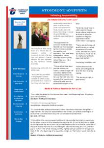 Stormont Snippets Delivering Accountability Jim Allister Secures “Ann’s Law” May/June 2013 Issue 19