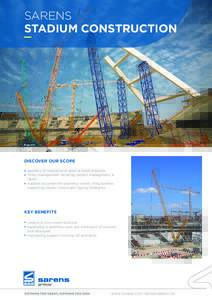 SARENS STADIUM CONSTRUCTION DISCOVER OUR SCOPE assembly & installation of sport or event stadiums lifting management including project management &