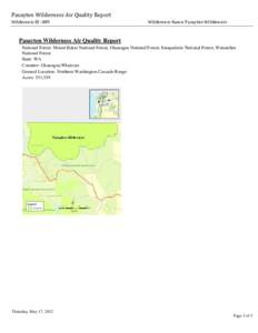 Pasayten Wilderness Air Quality Report, 2012