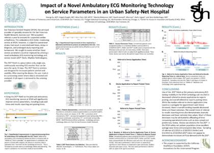 Impact of a Novel Ambulatory ECG Monitoring Technology on Service Parameters in an Urban Safety-Net Hospital George Su, MD1; Angela Fought, MS2; Alice Chen, MD, MPH3, Tekeshe Mekonnen, MS3, David Leonard3, Alice Lee4,, K