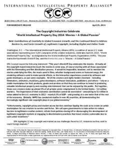 Microsoft Word - IIPA World IP Day Statement[removed]