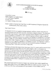 EPA Letter to US Army Corps of Engineers Recommending Against Permitting Rosemont Mine