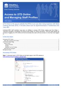 Fact Sheet 2: Access to STS Online and Managing Staff Profiles