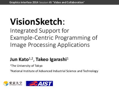 VisionSketch: Integrated Support for Example-Centric Programming of Image Processing Applications