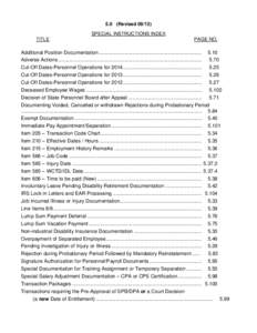 5.0 (Revised[removed]SPECIAL INSTRUCTIONS INDEX TITLE PAGE NO.