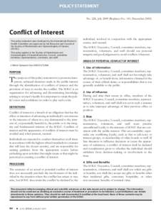 POLICY STATEMENT Policy Statement No. 228, July[removed]Replaces No. 141, December[removed]Conflict of Interest This policy statement was developed by the International Women’s