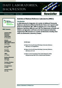 DAFF LABORATORIES, BACKWESTON Volume 3, Issue 4 Newsletter