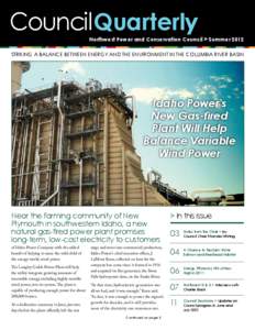 CouncilQuarterly  Northwest Power and Conservation Council > Summer 2012 Striking a balance between energy and the environment in the Columbia River Basin