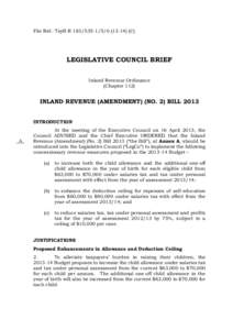 File Ref.: TsyB R[removed][removed]C)  LEGISLATIVE COUNCIL BRIEF Inland Revenue Ordinance (Chapter 112)