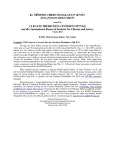 Tropical meteorology / Climatology / El Niño-Southern Oscillation / Atmospheric dynamics / La Niña / Sea surface temperature / Climate Prediction Center / Atlantic Equatorial mode / Pacific decadal oscillation / Atmospheric sciences / Meteorology / Physical oceanography