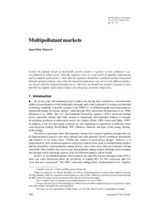 mss # Montero; AP art. # 9; RAND Journal of Economics volRAND Journal of Economics Vol. 32, No. 4, Winter 2001 pp. 762–774