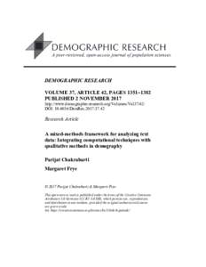 A mixed-methods framework for analyzing text data: Integrating computational techniques with qualitative methods in demography