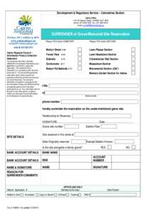 Surrender of Grave Site Reservation