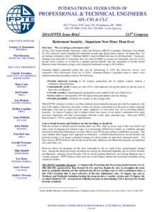 INTERNATIONAL FEDERATION OF  PROFESSIONAL & TECHNICAL ENGINEERS AFL-CIO & CLC 501 3rd Street, NW, Suite 701, Washington, DC[removed]4880 • FAX[removed] • www.ifpte.org