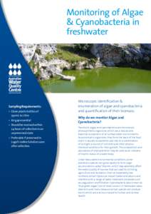 Monitoring of Algae & Cyanobacteria in freshwater Sampling Requirements: