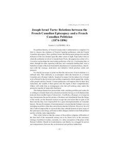 CCH A, Report, [removed]), [removed]Joseph Israel Tarte: Relations between the