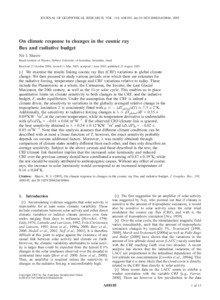 JOURNAL OF GEOPHYSICAL RESEARCH, VOL. 110, A08105, doi:[removed]2004JA010866, 2005  On climate response to changes in the cosmic ray