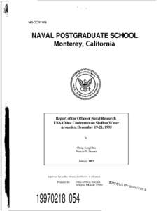 NPS-OC[removed]NAVAL POSTGRADUATE SCHOOL Monterey, California  Report of the Office of Naval Research
