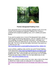 Microsoft Word - Overview, Florida Paddling Trails, June 2014