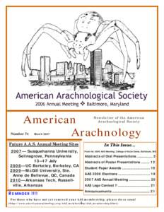 American Arachnolog y Newsletter of the American Arachnological Society