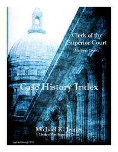 Clerk of the Superior Court Maricopa County Case History Index