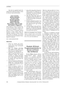 LETTERS  This study was supported in part by the Global Disease Detection Program, Centers for Disease Control and Prevention.