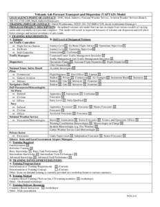 Volcanic Ash Forecast Transport and Dispersion (VAFTAD) Model LEAD AGENCY/POINT OF CONTACT: DOC, Mark Andrews, National Weather Service, Aviation Weather Services Branch, [removed]x109, [removed] TRAINING