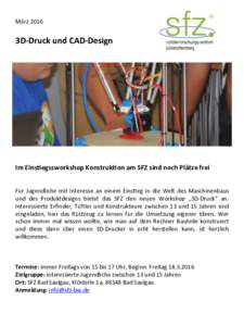 März	2016 3D-Druck	und	CAD-Design