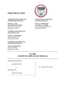 Jan[removed], 6:11 am  FOR PUBLICATION ATTORNEYS FOR APPELLANT/ APPELLEE MENARD, INC.: