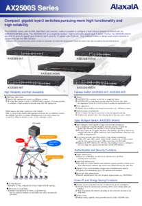 AX2500S Series Compact gigabit layer2 switches pursuing more high functionality and high reliability The AX2500S series, with its SML (Split Multi Link) function, makes it possible to configure a fault-tolerant network c