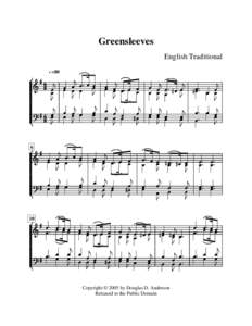 Greensleeves English Traditional G =80 d6 s a 8 kk