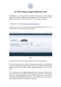 Microsoft Word - 13th IWUF Congress - Delegate Registration Guide