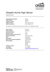 PROTECT - INSPECTION: (Report for sign off, 377362, Cheadle Hulme High School) Type=QA, DocType=Inspection Report, Inspection=377362, ISPUniqueID=