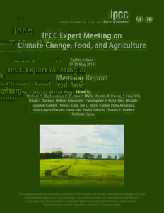 IPCC Expert Meeting on Climate Change, Food, and Agriculture Dublin, IrelandMayMeeting Report