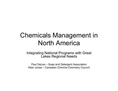 Chemicals Management in North America - June 2008