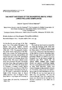 SHORT COMMUNICATIONS  ORNITOLOGIA NEOTROPICAL 13: [removed], 2003 C> The Neotropical Ornithological Society