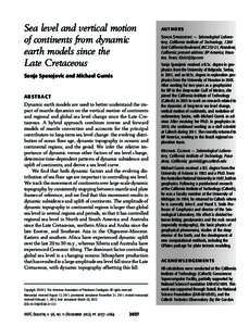 Sea level and vertical motion of continents from dynamic earth models since the Late Cretaceous Sonja Spasojevic and Michael Gurnis