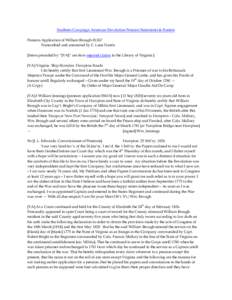 Southern Campaign American Revolution Pension Statements & Rosters Pension Application of William Brough R1267 Transcribed and annotated by C. Leon Harris [Items preceded by “[VA]” are from rejected claims in the Lib
