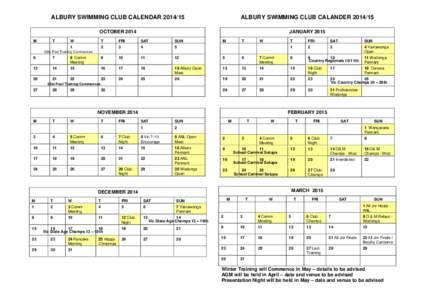 ALBURY SWIMMING CLUB CALANDER[removed]page