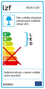 DDLN S LED Toto svítidlo obsahuje zabudované světelné zdroje LED.  A++