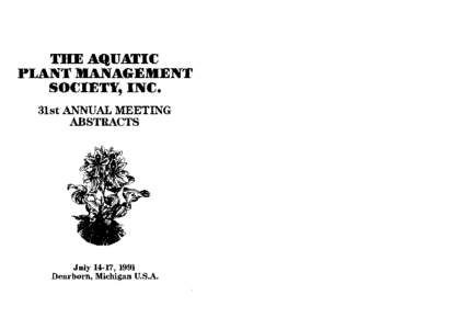 •  THE AqUATIC PLANT MANAGEMENT