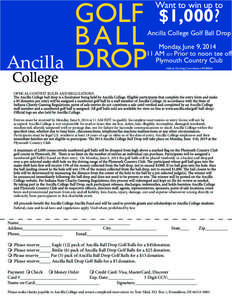 Ancilla College GOLF BALL DROP