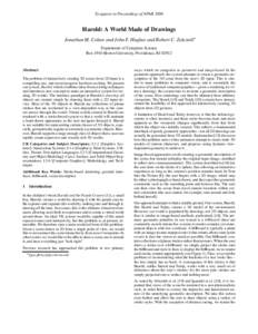 To appear in Proceedings of NPARHarold: A World Made of Drawings Jonathan M. Cohen and John F. Hughes and Robert C. Zeleznik Department of Computer Science Box 1910 Brown University, Providence, RI 02912